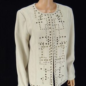 Hearts of Palm Cream Studded Blazer